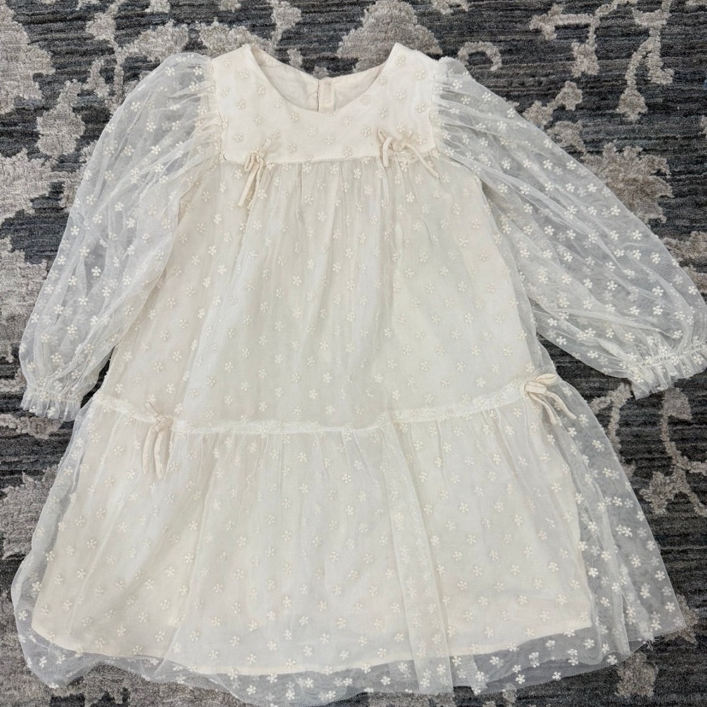 Zara girls off white dress